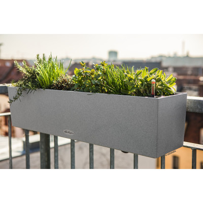 Вазон Lechuza Balconera Stone 80, серый-камень