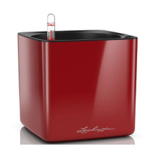 Вазон Lechuza Cube Glossy 16, червоний