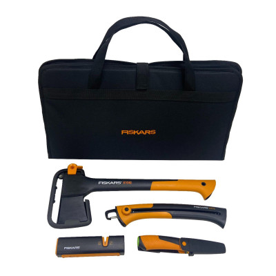 Подарунковий набір Fiskars (Сокира 1015619+точило 1000601+ніж 1023619+пила 1000614) 2021282