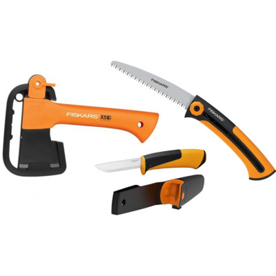Подарочный набор Fiskars (Топор XXS X5 1015617 + нож + пила) 1057912