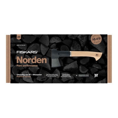 Подарунковий набір Fiskars Norden chopping axe N7 + sharpener SET 1051146