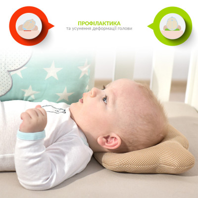 Подушка детская ортопедическая Мишка ТM PAPAELLA 20х27х5 см беж ( 8-32377*004 )