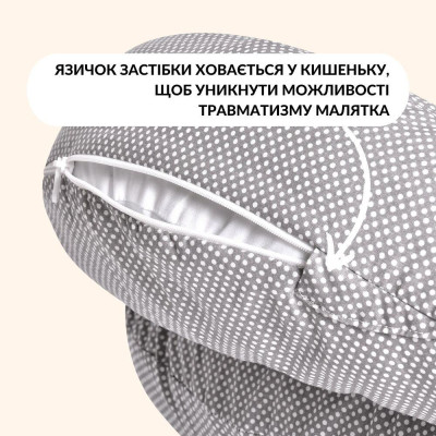 Подушка для годування диванчик 60х70х16 см бавовна антиалергенне волокно горошок сірий ( 8-35409*002 ) Подушка для годування диванчик 60х70х16 см бавовна антиалергенне волокно горошок сірий ( 8-35409*002 )