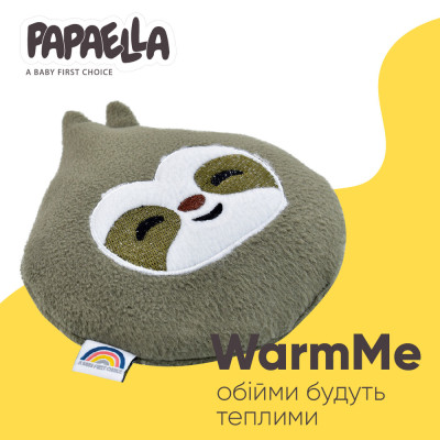 Подушка-грелка Обнимашка с семенами льна ТM PAPAELLA 18х18 см лінивець ( 8-33270*001 )
