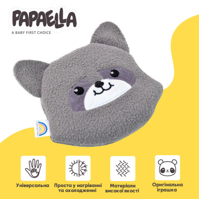 Подушка грілка Обіймашка з насінням льону ТM PAPAELLA 18х18 см єнот ( 8-33270*003 )
