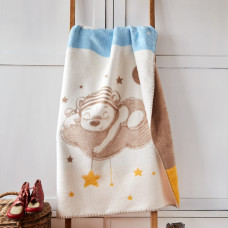 Плед дитяча бавовна BABY ТM PAPAELLA 90х120 см ведмедик соня ( 8-29918*012 )