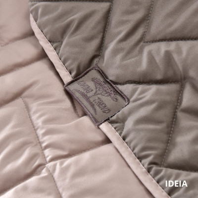 Покривало стьобане двостороннє ЛЮКС TM IDEIA 240х260 см сірий/беж ( 8-34587*004 )