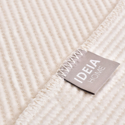 Плед покривало бавовняне Adina TM IDEIA 200x220 см молоко ( 8-29915*001 )
