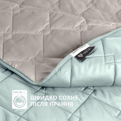 Покривало стьобане двостороннє Стиль Cube TM IDEIA 140х210 см м'ятно/св сіре ( 8-32403*007 ) Покривало стьобане двостороннє Стиль Cube TM IDEIA 140х210 см м'ятно/св сіре ( 8-32403*007 )