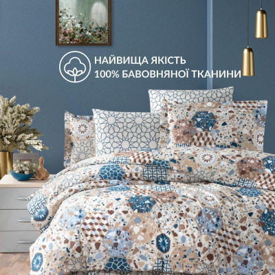 Підковдра 200х220 см бавовна натуральна TM IDEIA ранфорс в упаковці абстракція ( 8-35305*003 )