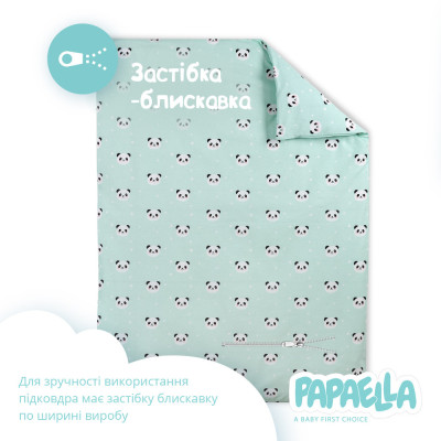 Комплект постільної білизни Панда в ліжечко ТМ PAPAELLA м'ята ( 8-33346*001 ) Комплект постільної білизни Панда в ліжечко ТМ PAPAELLA м'ята ( 8-33346*001 )