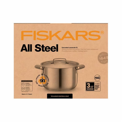 Кастрюля Fiskars All Steel 5 л 1064752 Кастрюля Fiskars All Steel 5 л 1064752